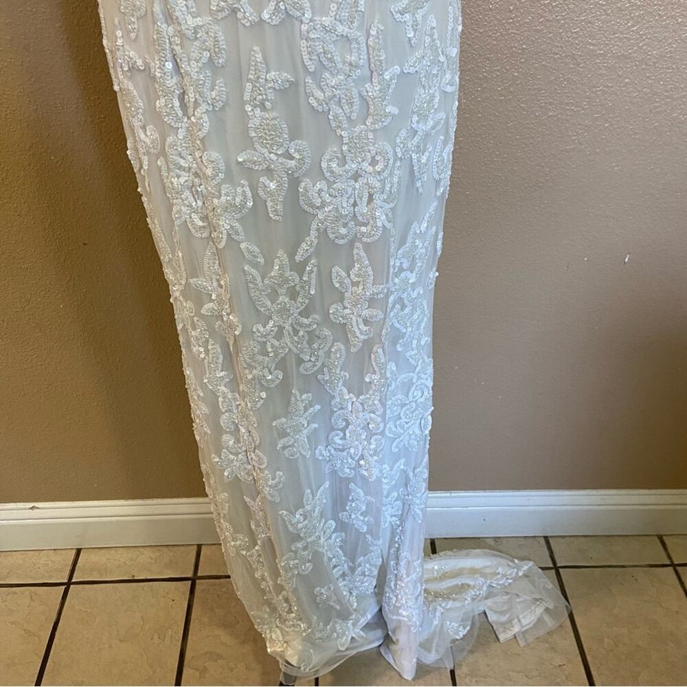 NWOT Lulus Everlasting Passion White Sequin Beaded Backless Maxi Dress - Picture 9 of 13